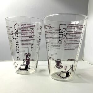 Pair Coffee Shakers w/ Recipe Instructions,‎ Glass